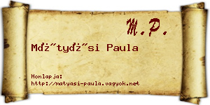 Mátyási Paula névjegykártya